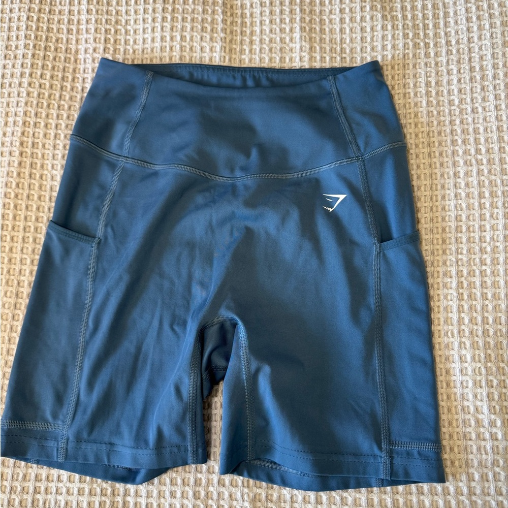 Gymshark Blue Athletic Shorts High Waist Performance